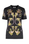 Versace Jeans Couture Graphic Print Crew-neck Cotton T-shirt In Black