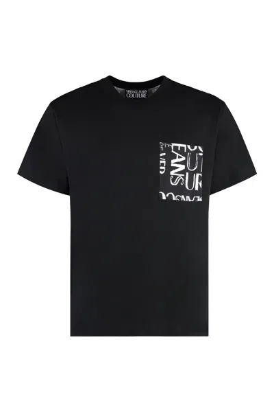 Versace Jeans Couture Cotton Crew-neck T-shirt In Black