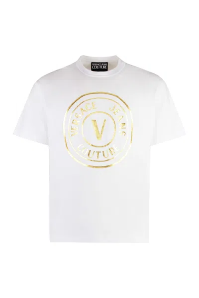 Versace Jeans Couture Cotton Crew-neck T-shirt In White