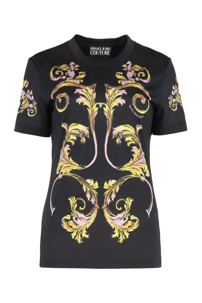 Versace Jeans Couture Cotton Crew-neck T-shirt In Black