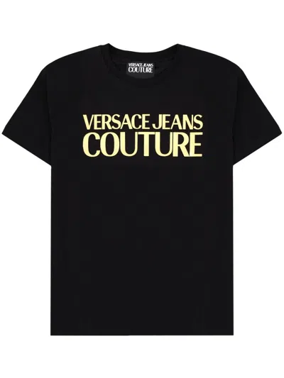Versace Jeans Couture Cotton Graphic Tee For Men - Ss26 Collection In Black