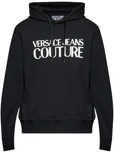 Versace Jeans Couture Cotton Hoodie In Black