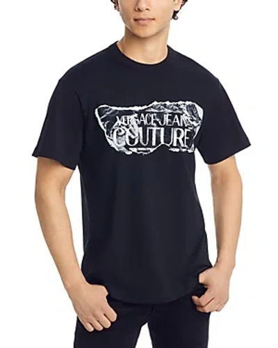 Versace Jeans Couture Cotton Jersey Graphic Tee In Black