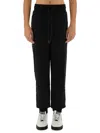 Versace Jeans Couture Pantaloni Jogging Con Logo Floccato In Black