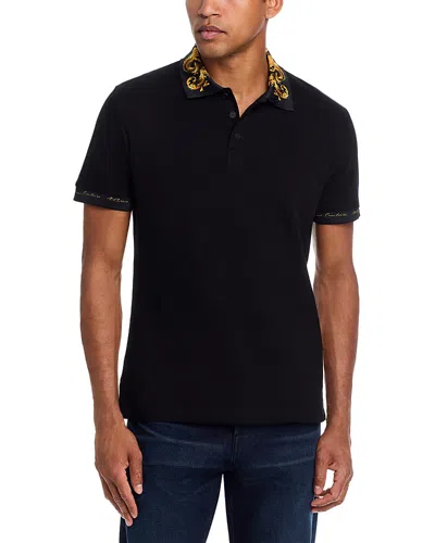 Versace Jeans Couture Cotton Piquet Polo In Black