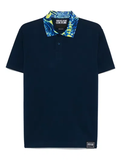 Versace Jeans Couture Cotton Polo Shirt In Blue