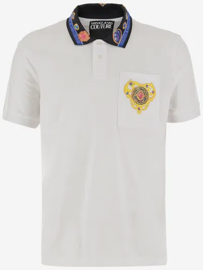 Versace Jeans Couture Heart Couture Polo Shirt In White