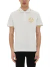 Versace Jeans Couture Logo-embroidered Cotton Polo Shirt In White