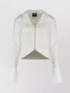 Versace Jeans Couture Cotton Shirt With Collar And Ruched Front In White
