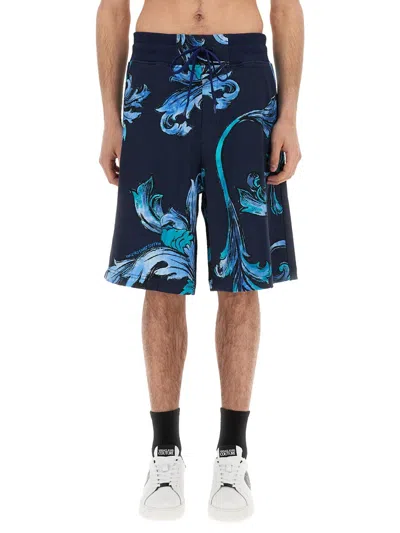 Versace Jeans Couture Cotton Shorts In Blue