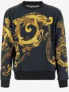 VERSACE JEANS COUTURE COTTON SWEATSHIRT WITH BAROQUE PRINT