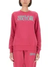 Versace Jeans Couture Logo Crew Neck Sweatshirt In Pink