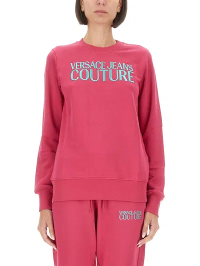 Versace Jeans Couture Women's Logo Sweatshirt In Pink