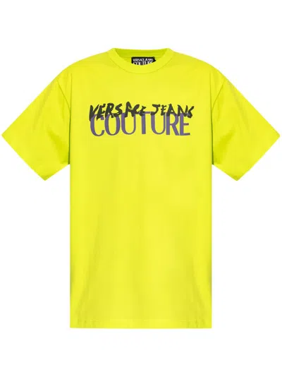 Versace Jeans Couture Cotton T-shirt In Gelb