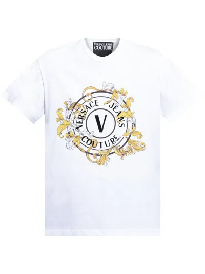 Versace Jeans Couture Cotton T-shirt In Weiss