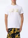 Versace Jeans Couture White Cotton T-shirt With Gold Lettering In White