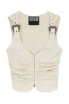 Versace Jeans Couture Cotton Top In Neutral