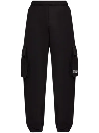 Versace Jeans Couture Cotton Track Pants In Black