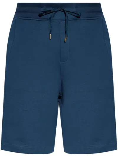 Versace Jeans Couture Cotton Track Shorts In Blau