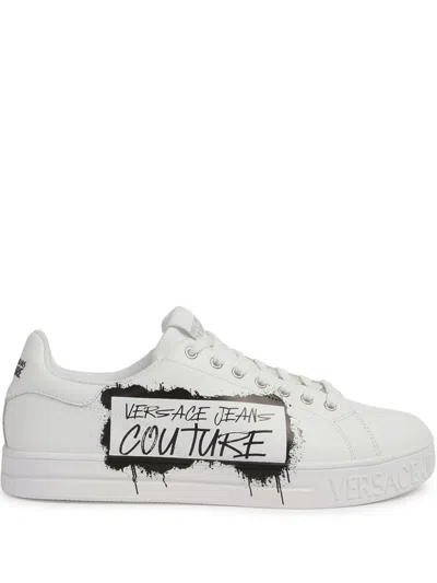 Versace Jeans Couture Men's Court 88 Leather Low-top Sneakers In White