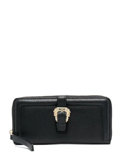 Versace Jeans Couture Couture 1 Continental Leather Wallet In Black