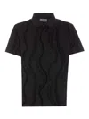 VERSACE JEANS COUTURE COUTURE BLACK INTERLOCK FLOCK COUTURE POLO