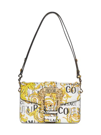 Versace Jeans Couture Logo Couture1 Shoulder Bag In Bianco/oro