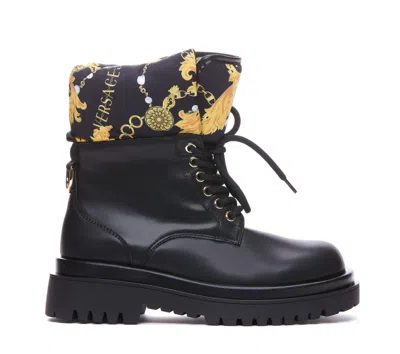 Versace Jeans Couture Couture Chain Ankle Booties In Black