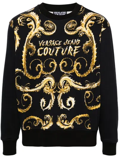 Versace Jeans Couture Couture Chain Cotton Sweatshirt In Multicolor