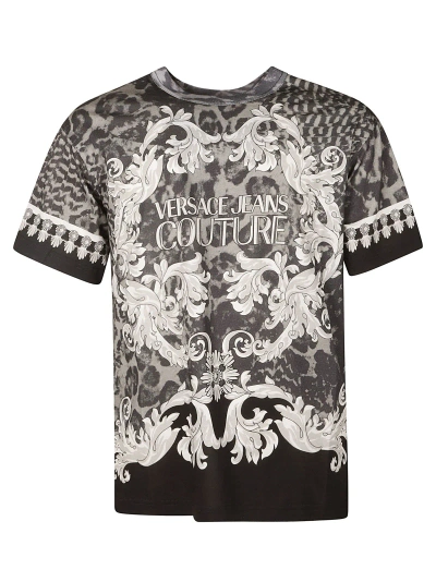 Versace Jeans Couture Couture Logo Print T-shirt In Black