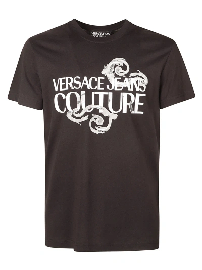 Versace Jeans Couture Couture Logo Print T-shirt In Black