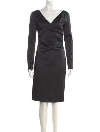 Pre-owned Versace Jeans Couture Cowl Neck Knee-length Dress In Black