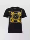 Versace Jeans Couture Crew Neck Graphic Print Short Sleeves T-shirt In Black