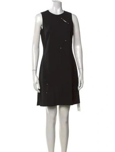 Pre-owned Versace Jeans Couture Crew Neck Mini Dress In Black