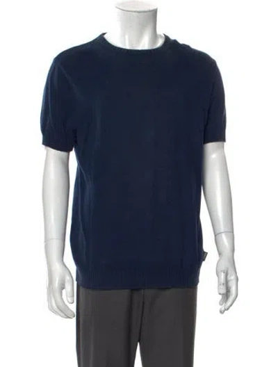Pre-owned Versace Jeans Couture Crew Neck Short Sleeve Pullover In Blue