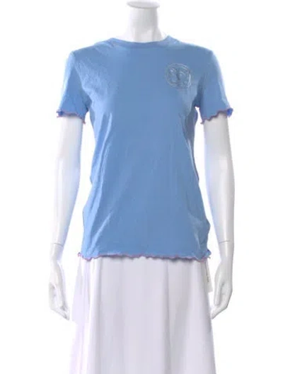 Pre-owned Versace Jeans Couture Crew Neck Short Sleeve T-shirt W/ Tags In Blue