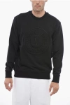 VERSACE JEANS COUTURE CREW NECK SWEATSHIRT WITH EMBROIDERED EMBLEM