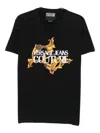 Versace Jeans Couture Crew Neck T-shirt With Print In Black