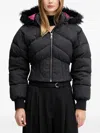 Versace Jeans Couture Crinkled Puffer Jacket In Black