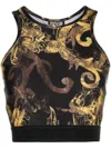 Versace Jeans Couture Baroque Print Top In Black