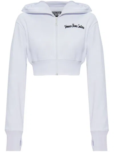 Versace Jeans Couture Cropped Hoodie In White