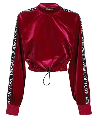 Versace Jeans Couture Cropped Sweatshirt In Red