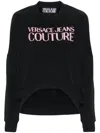 Versace Jeans Couture Cropped Fit Sweatshirt With Bold Logo Detail In Black
