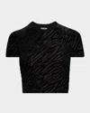 Versace Jeans Couture Devoré Zebra Short T-shirt In Black