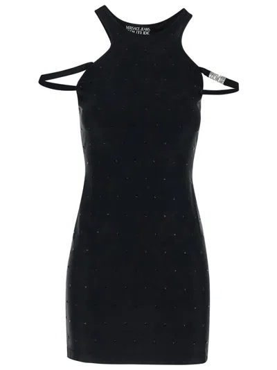 Versace Jeans Couture Stretch Mini Dress In Black