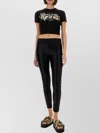 Versace Jeans Couture Crystal Embellished Baroque Outline Cropped T-shirt