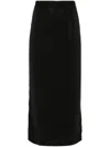 Versace Jeans Couture Fitted High-waisted Midi Perforated Skirt In Black