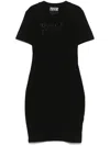 Versace Jeans Couture Black Logo Minidress In ブラック