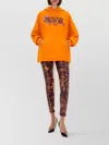 Versace Jeans Couture Crystal Logo Hoodie Drawstring Hem