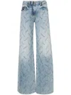 Versace Jeans Couture Crystal-logo Straight-leg Jeans In Blue